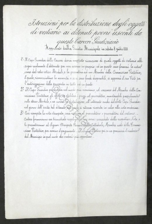 Opera Pia dei Carcerati - Alessandria - Modulo distribuzione oggetti …