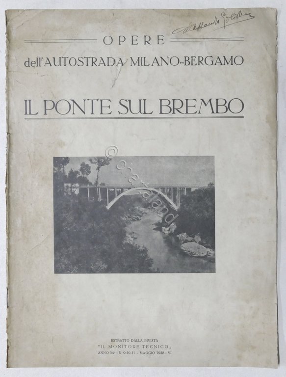 Opere dell'Autostrada Milano-Bergamo - Il Ponte sul Brembo - ed. 1928