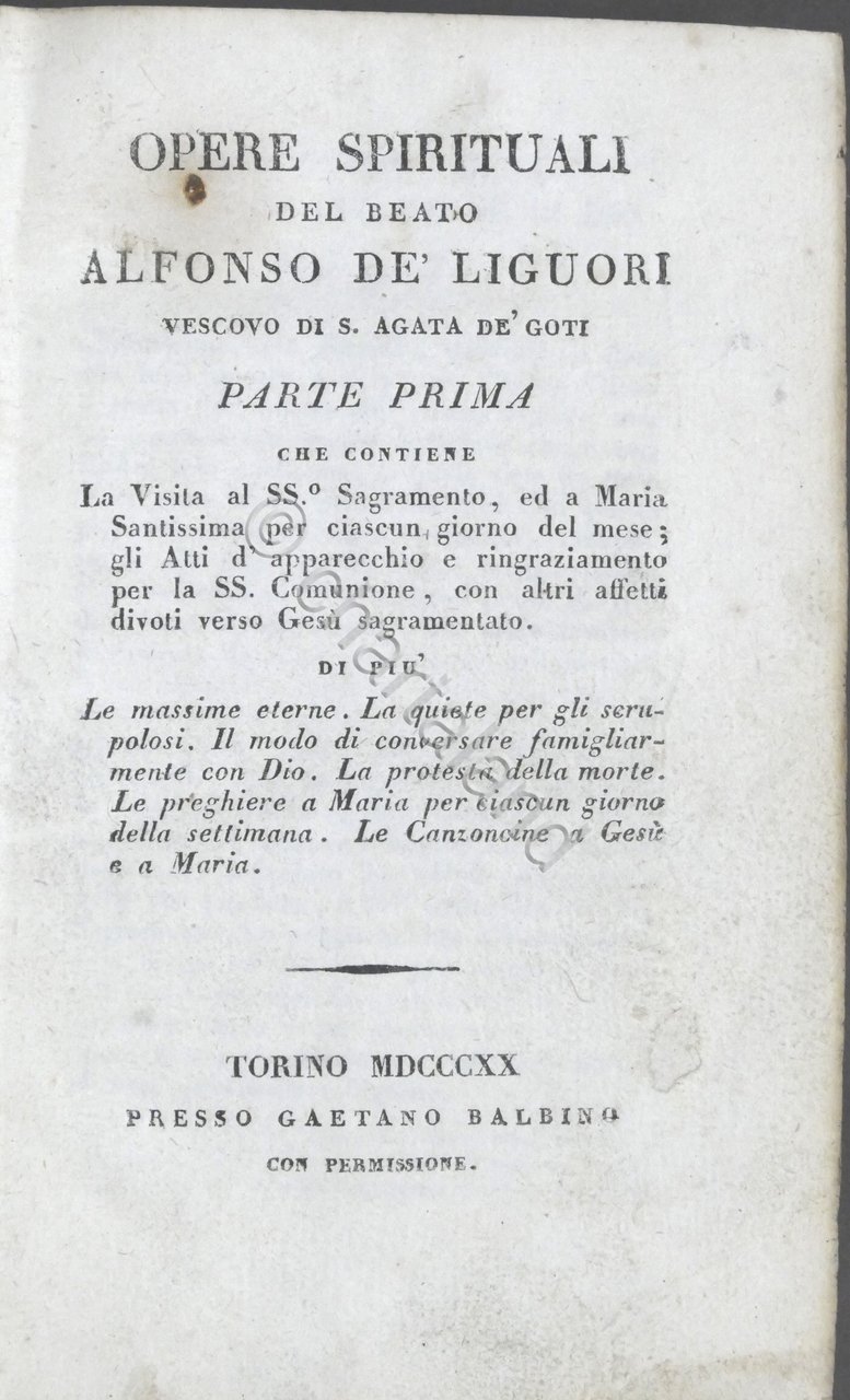 Opere spirituali del beato Alfonso de Liguori vescovo di S. …