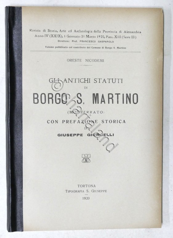 Oreste Nicodemi - Gli antichi statuti di Borgo S. Martino …
