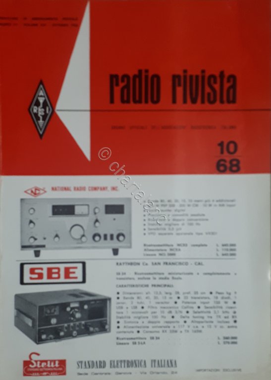 Organo Ufficiale Associazione Radiotecnica Italiana - Radio Rivista N. 10 - 1968