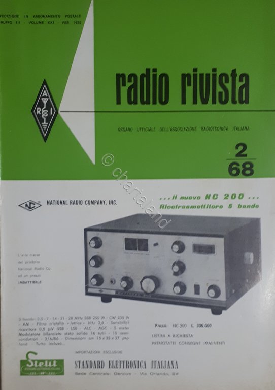 Organo Ufficiale Associazione Radiotecnica Italiana - Radio Rivista N. 2 - 1968