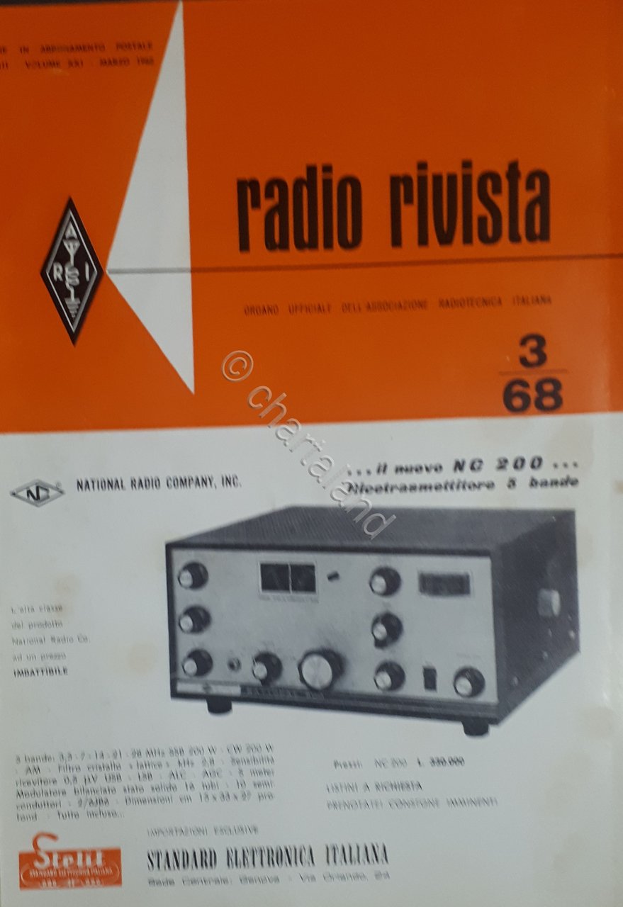 Organo Ufficiale Associazione Radiotecnica Italiana - Radio Rivista N. 3 …
