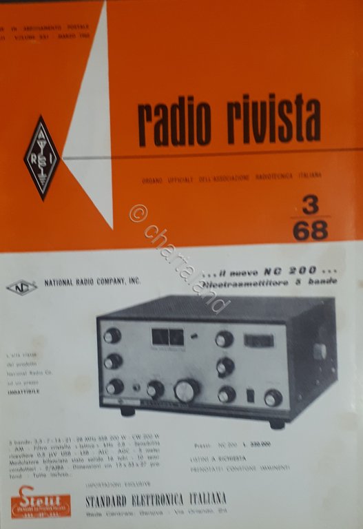 Organo Ufficiale Associazione Radiotecnica Italiana - Radio Rivista N. 3 - 1968