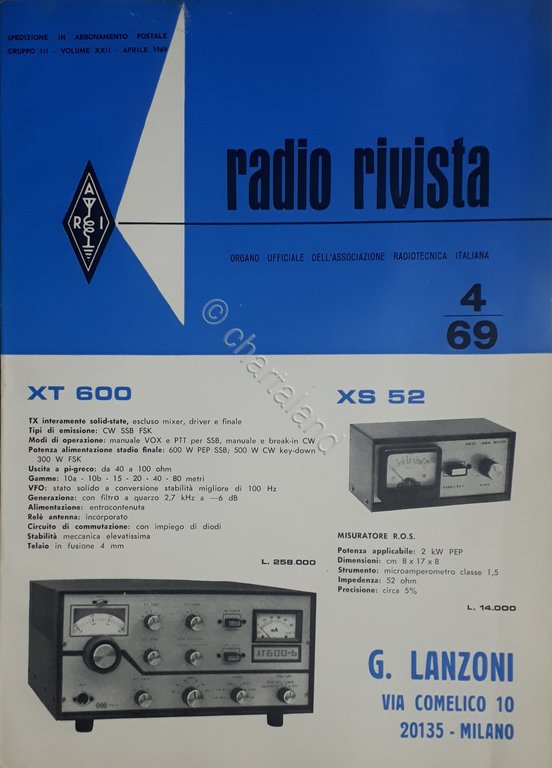 Organo Ufficiale Associazione Radiotecnica Italiana - Radio Rivista N. 4 - 1969