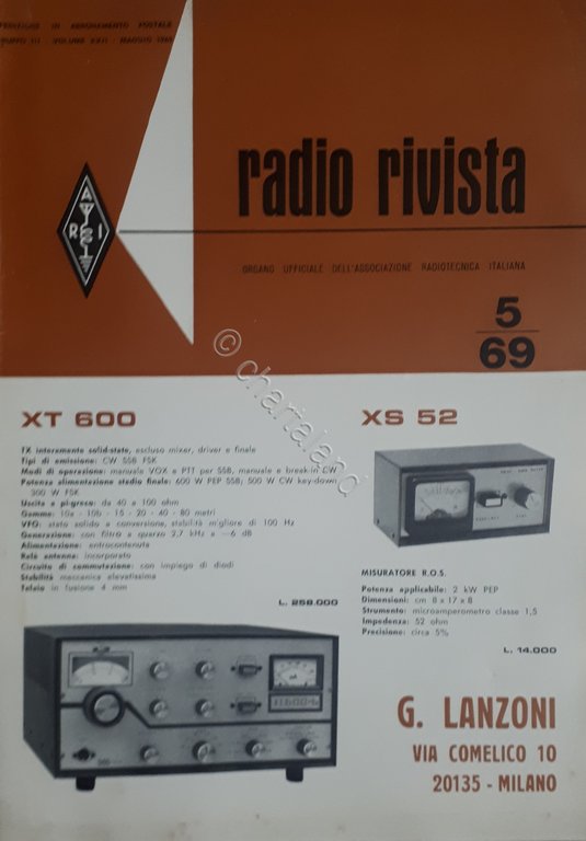Organo Ufficiale Associazione Radiotecnica Italiana - Radio Rivista N. 5 - 1969