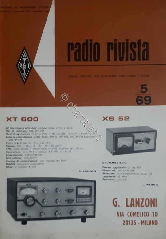 Organo Ufficiale Associazione Radiotecnica Italiana - Radio Rivista N. 5 …
