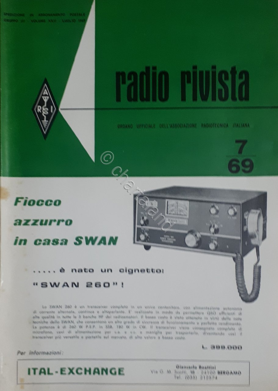 Organo Ufficiale Associazione Radiotecnica Italiana - Radio Rivista N. 7 …