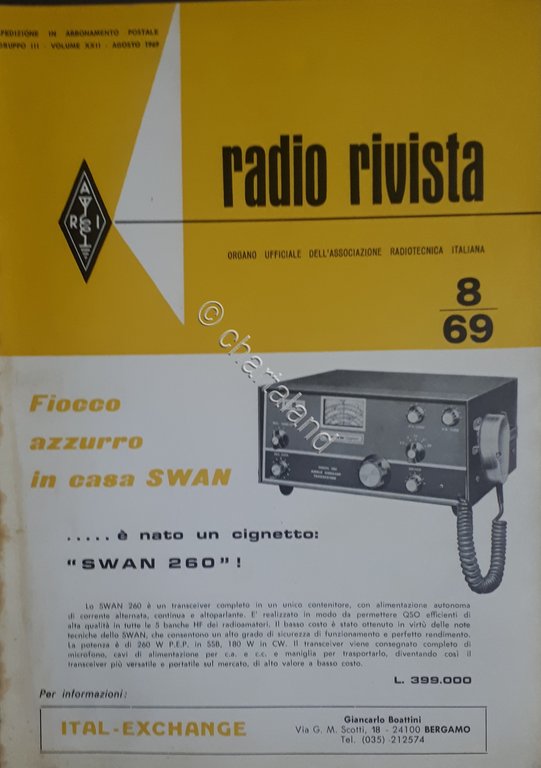 Organo Ufficiale Associazione Radiotecnica Italiana - Radio Rivista N. 8 …