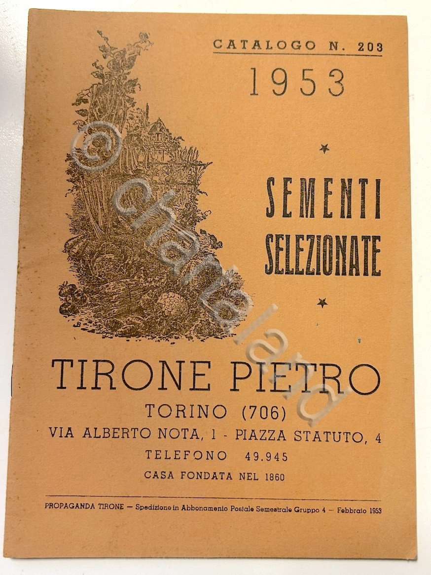 Orticoltura - Catalogo Tirone Pietro - Sementi selezionate - 1^ …