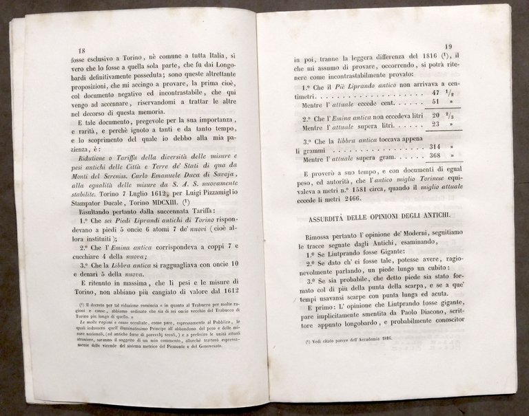 P. Rocca Investigazioni vera origine piede liprando sistema metrico Italia …