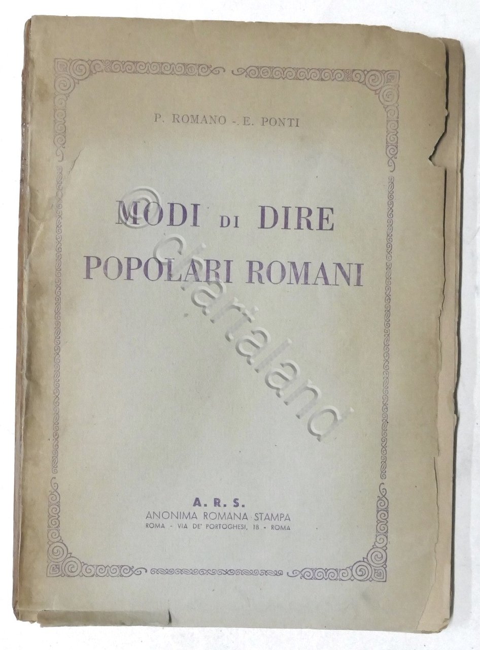 P. Romano, E. Ponti - Modi di dire popolari romani …
