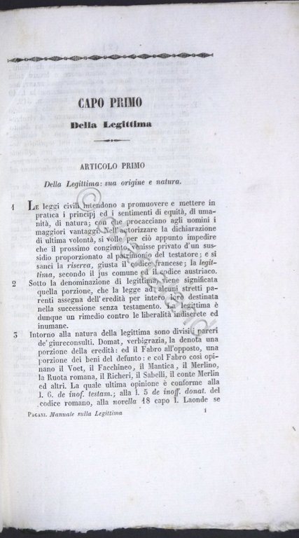 Pagani - Sulla legittima: trattato secondo jus romano francese e …