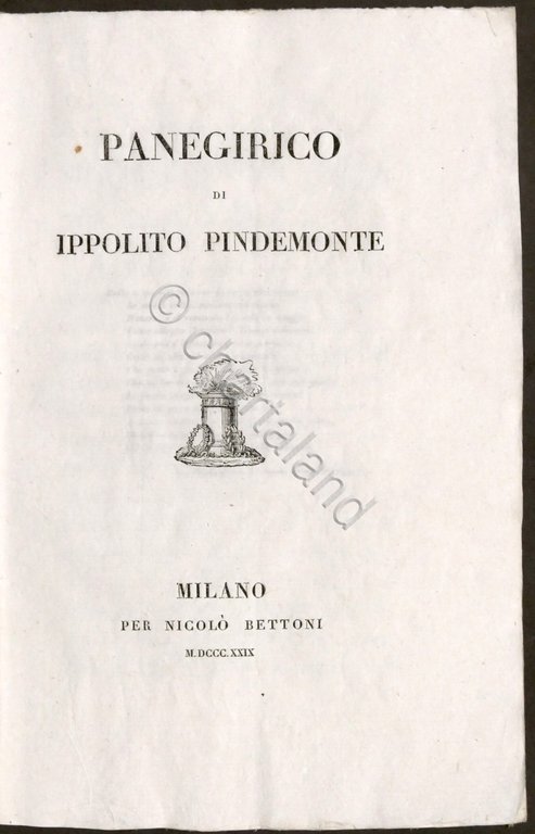 Panegirico di Ippolito Pindemonte - ed. 1829 Bettoni | Immagine Gallery 3