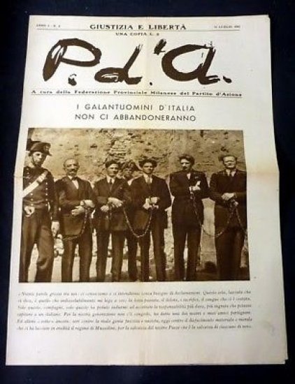PDA Giornale Partito d'Azione - Anno 1 Luglio 1945 n° … | Immagine principale