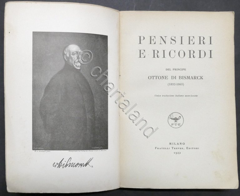 Pensieri e ricordi del principe Ottone di Bismarck - Opera …