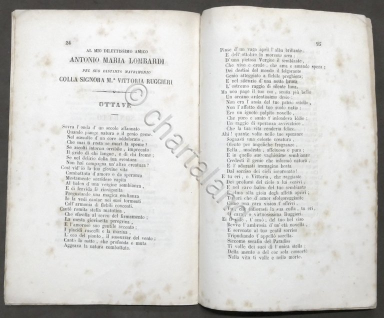 Per le nozze di Antonio Lombardi e Maria Vittoria Ruggieri …