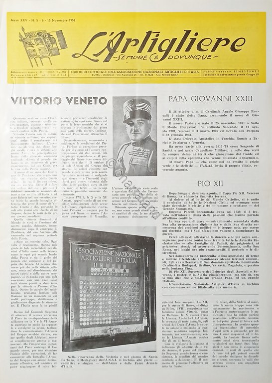 Periodico - L'Artigliere Sempre e Dovunque N. 5-6 - 1958 …