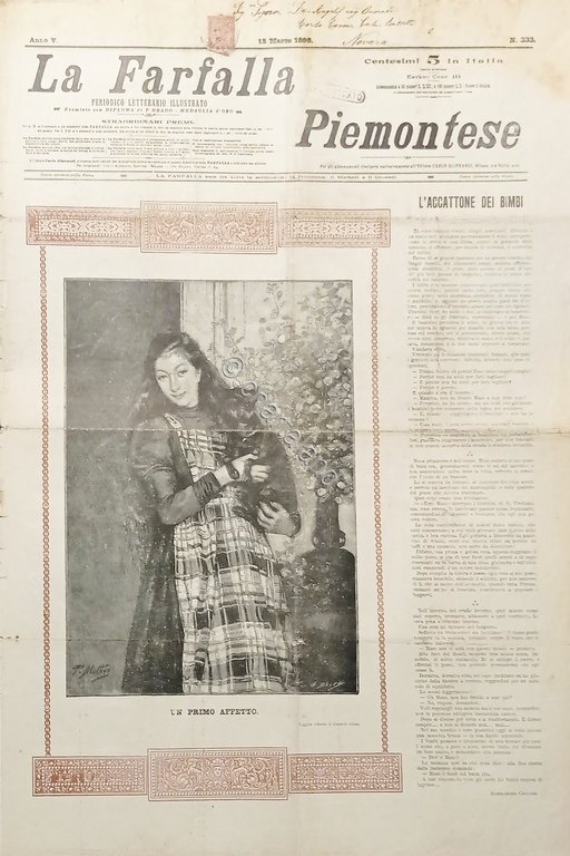 Periodico Letterario - La Farfalla Piemontese N. 333 - Un …