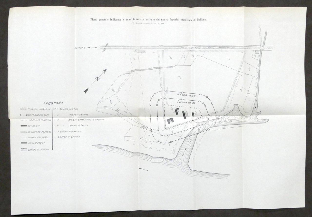 Piano generale zone servitù militare nuovo deposito munizioni di Belluno … | Immagine principale
