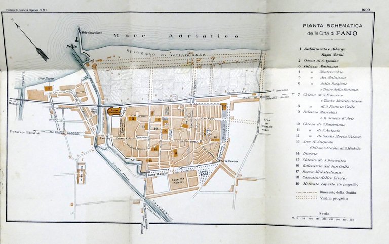 Pianta della Città di Fano - Bagni Marini di Fano …