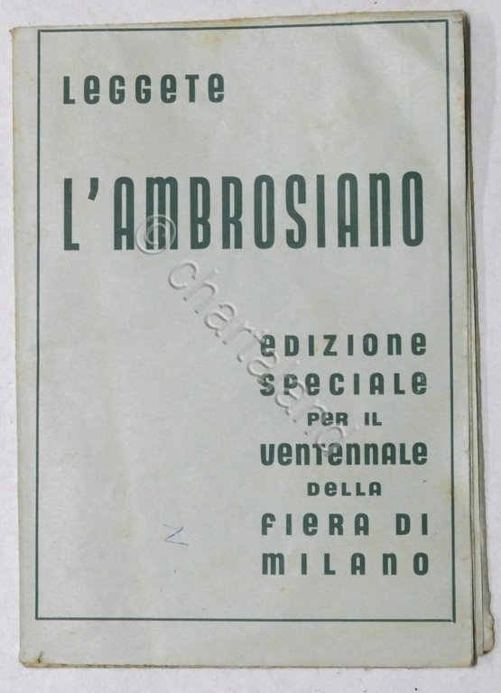 Pianta ufficiale della XX Fiera di Milano - 1939