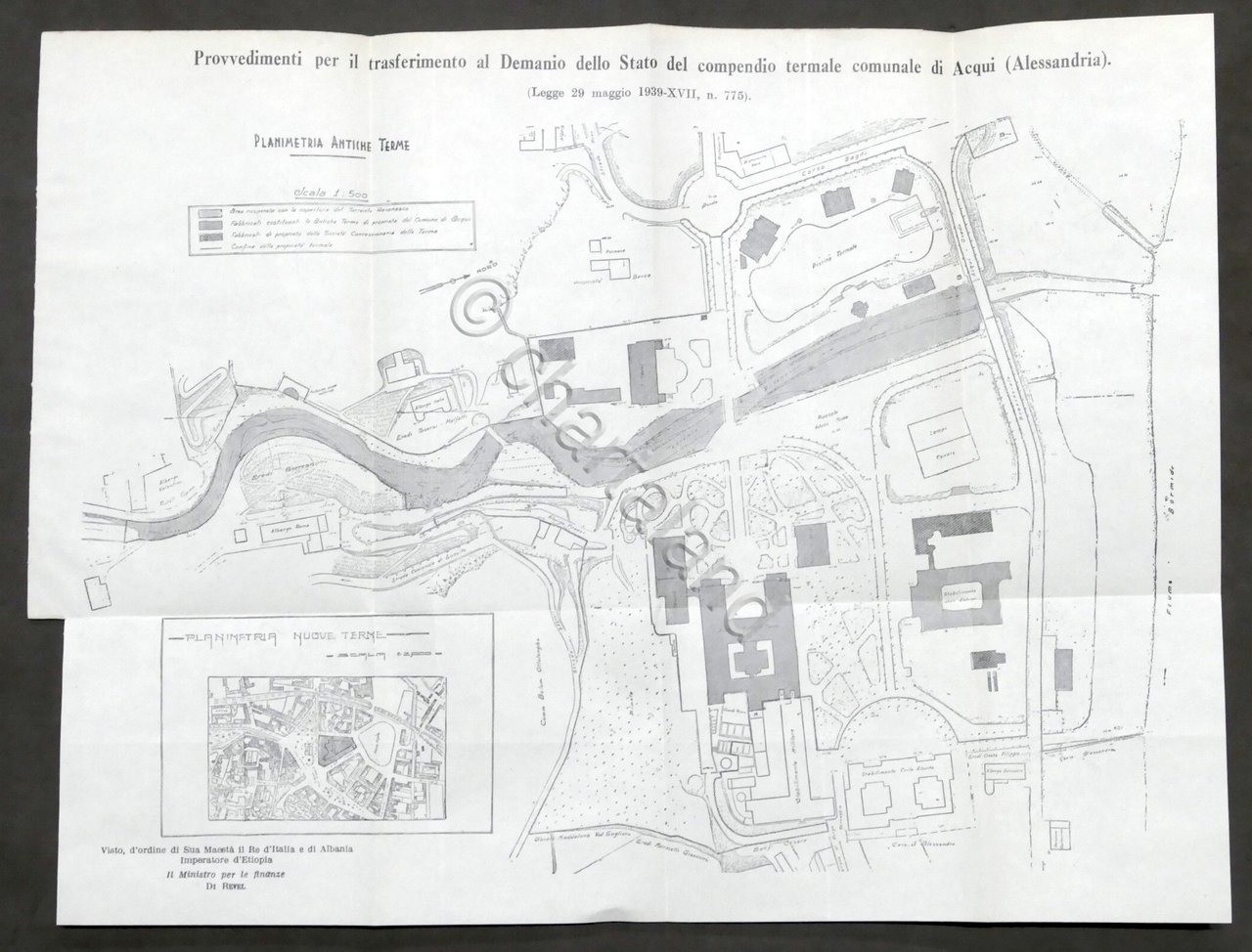 Planimetria Antiche Terme di Acqui (Alessandria) - 1935 ca.