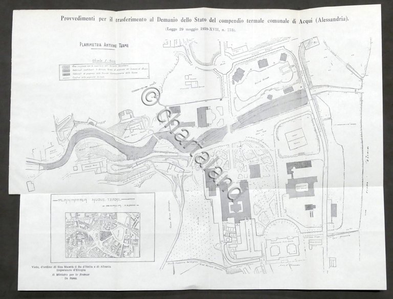 Planimetria Antiche Terme di Acqui (Alessandria) - 1935 ca.