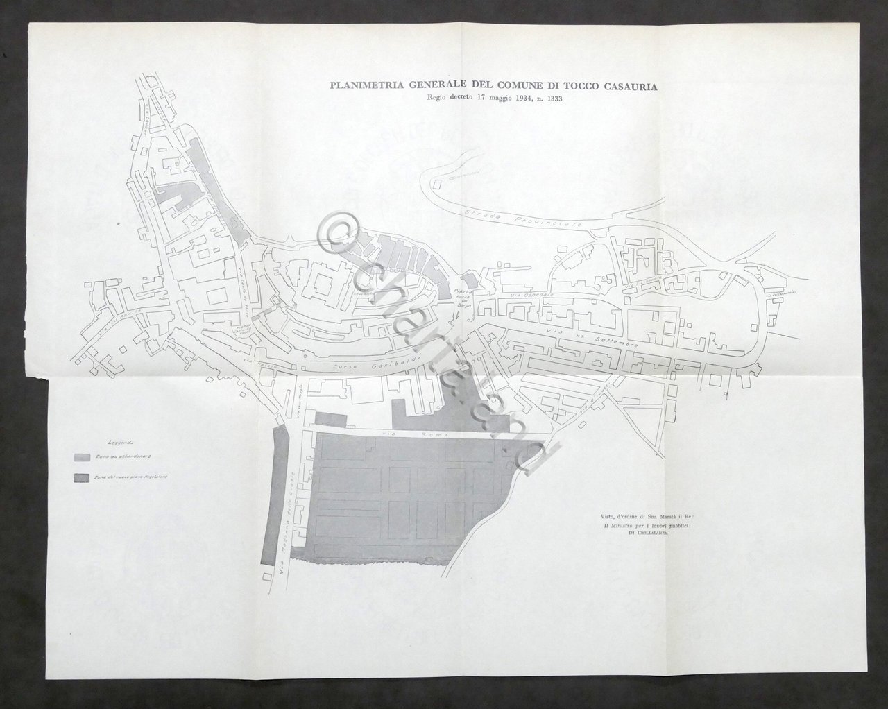 Planimetria generale del Comune di Tocco Casauria (Pescara) - 1934