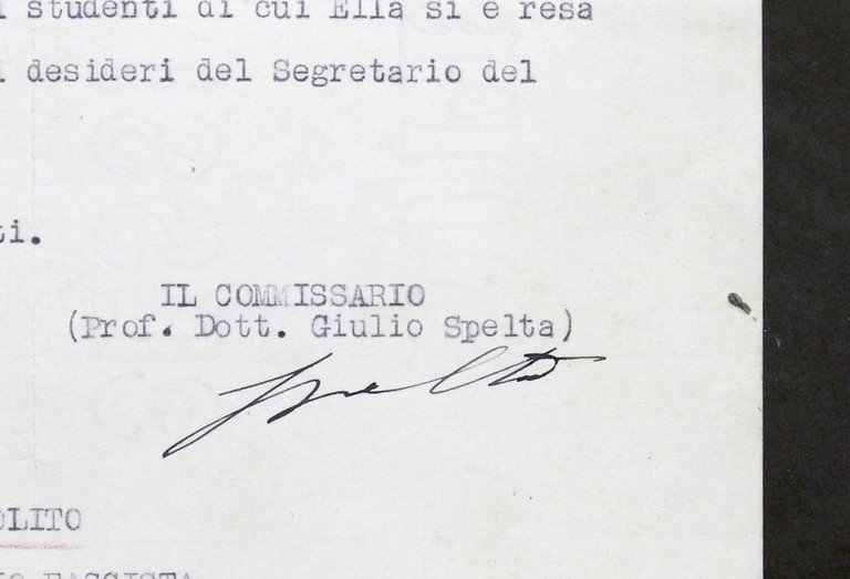 PNF - Federazione Varese - Lettera autografo commissario Giulio Spelta …