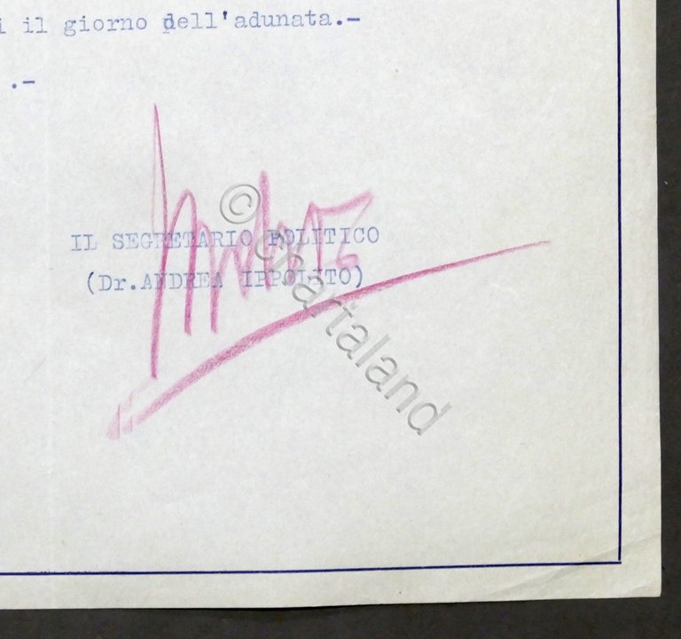 PNF Gruppo Universitario Ugo Pepe Lettera autografo segretario A. Ippolito …