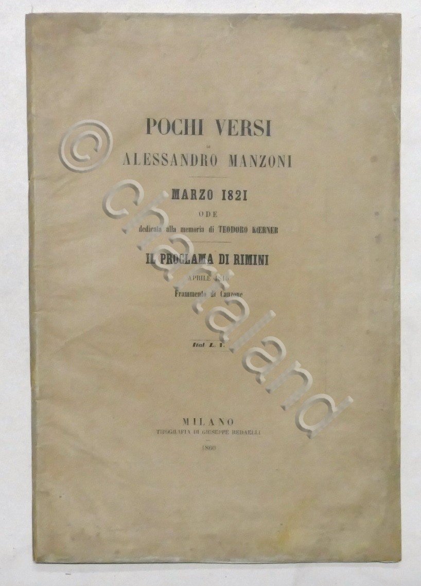 Pochi Versi di A. Manzoni: Marzo 1821 - Proclama di … | Immagine principale