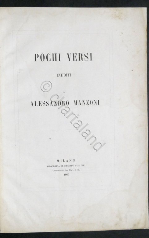 Pochi Versi di A. Manzoni: Marzo 1821 - Proclama di … | Immagine Gallery 2