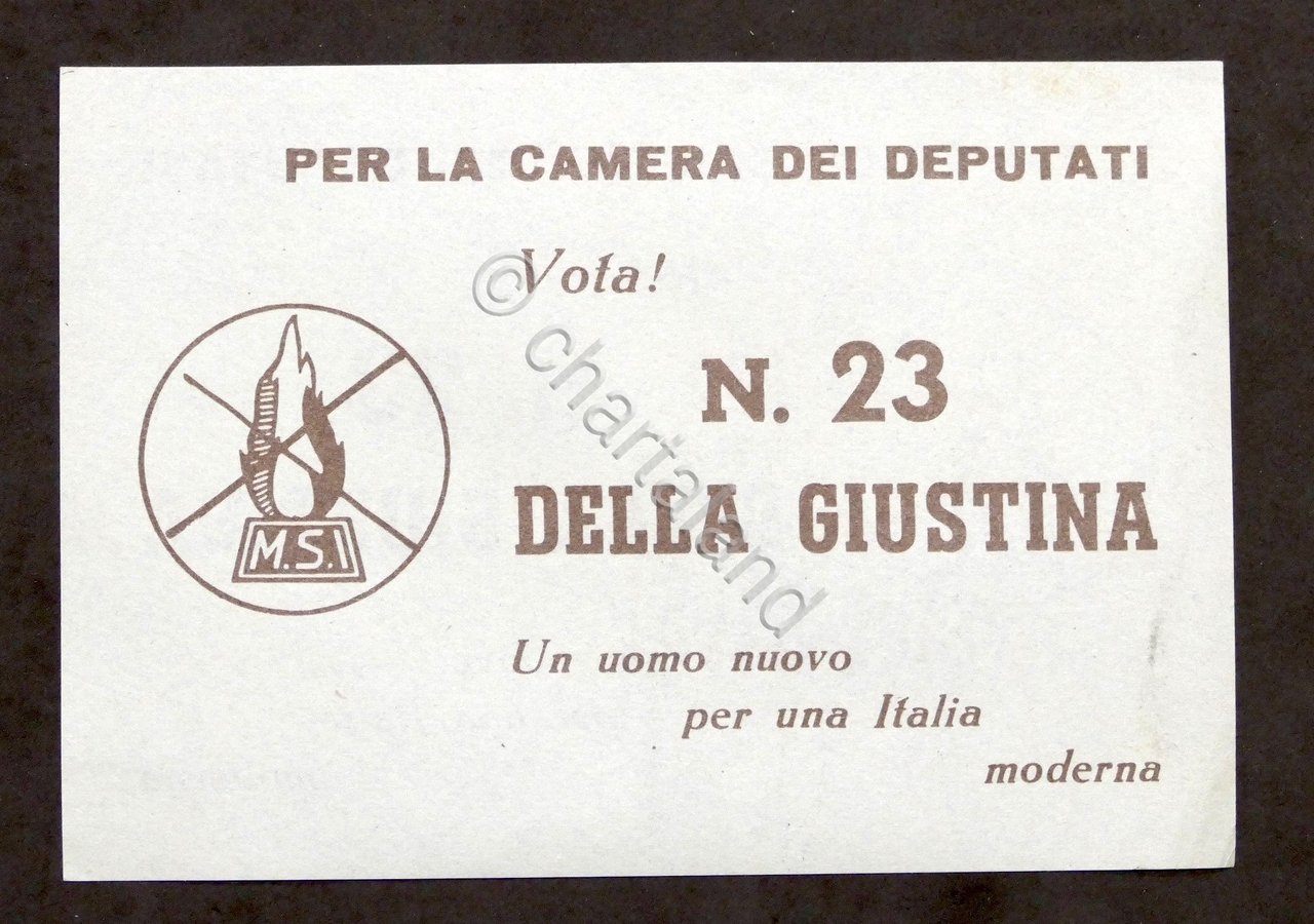 Politica - Volantino MSI - Camera Deputati - Della Giustina … | Immagine principale