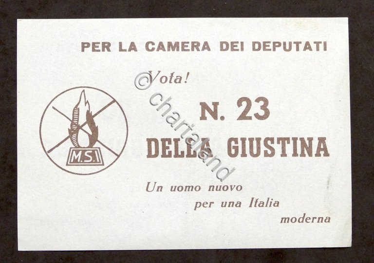 Politica - Volantino MSI - Camera Deputati - Della Giustina … | Immagine Gallery 2