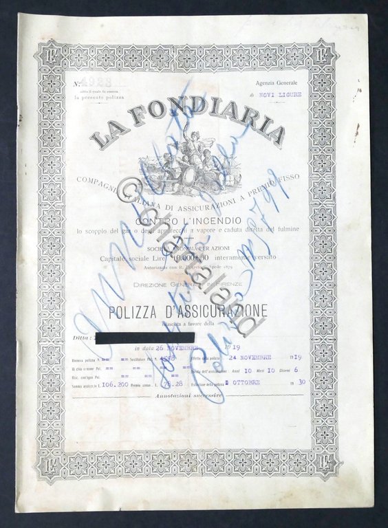 Polizza di Assicurazione contro incendio - La Fondiaria - Ag. … | Immagine Gallery 2