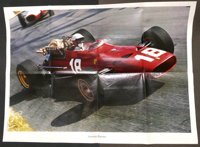Poster pilota automobilistico Lorenzo Bandini su Ferrari 312 Formula 1 - 1967