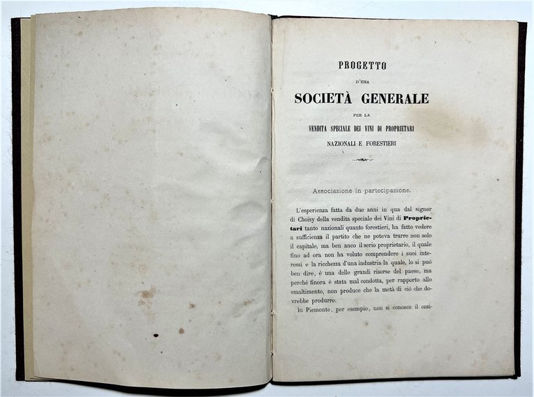 Progetto d'una Società Generale per la Vendita dei Vini di …