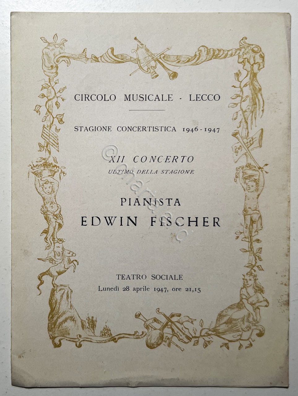 Programma Circolo Musicale Lecco - XII Concerto - Pianista Edwin …