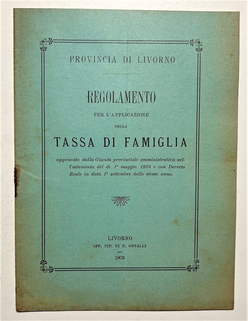 Provincia Livorno - Regolamento per l'Applicazione della Tassa di Famiglia … | Immagine principale