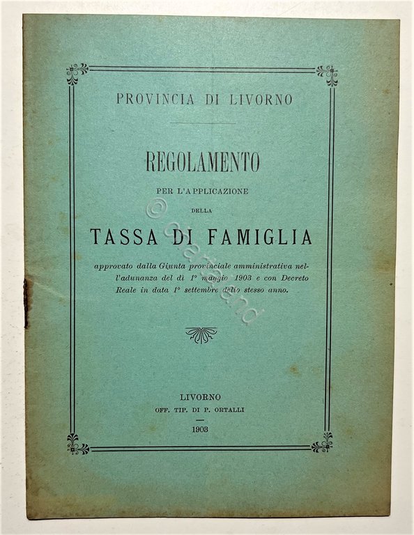Provincia Livorno - Regolamento per l'Applicazione della Tassa di Famiglia … | Immagine Gallery 2