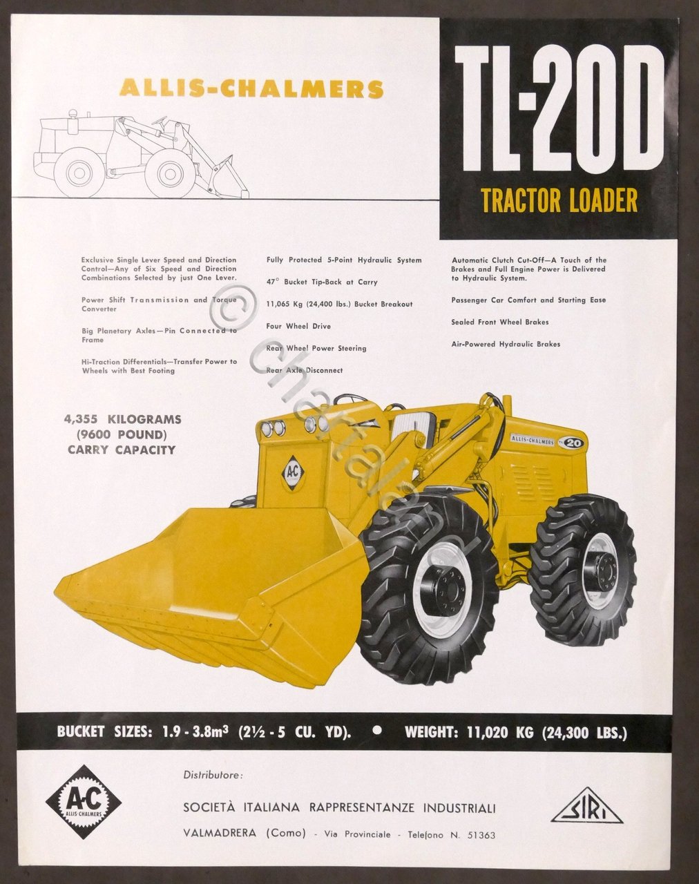 Pubblicità - Brochure Allis-Chalmers - TL-20D Tractor Loader