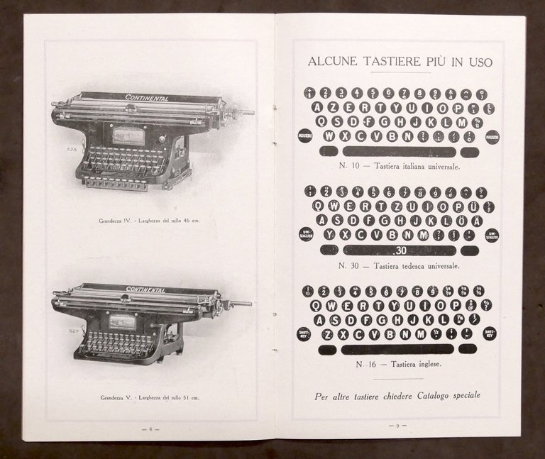Pubblicità - Brochure Macchina per Scrivere Continental - anni '10 …