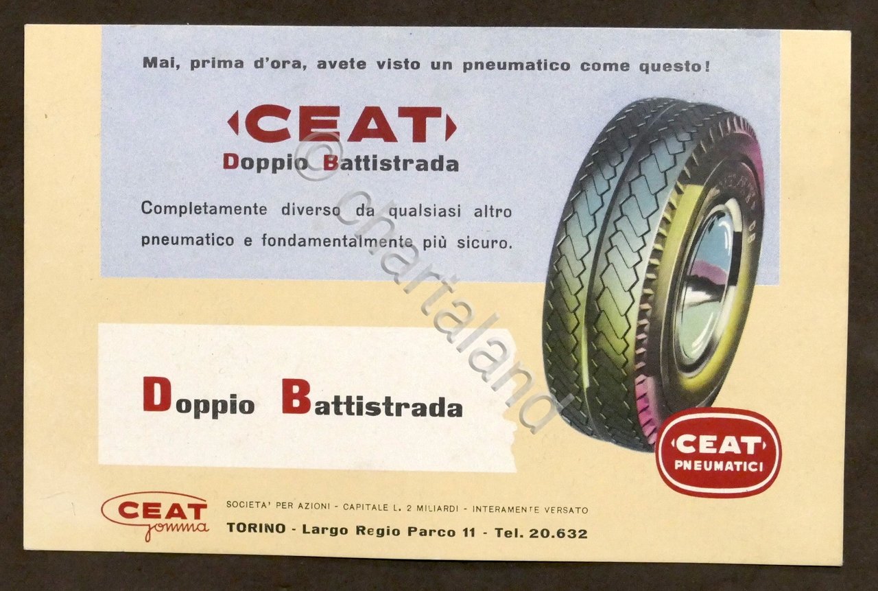 Pubblicità - Brochure Pneumatici CEAT doppio battistrada - anni '60