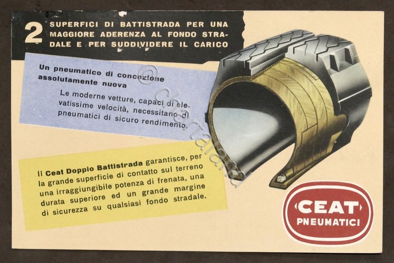 Pubblicità - Brochure Pneumatici CEAT doppio battistrada - anni '60
