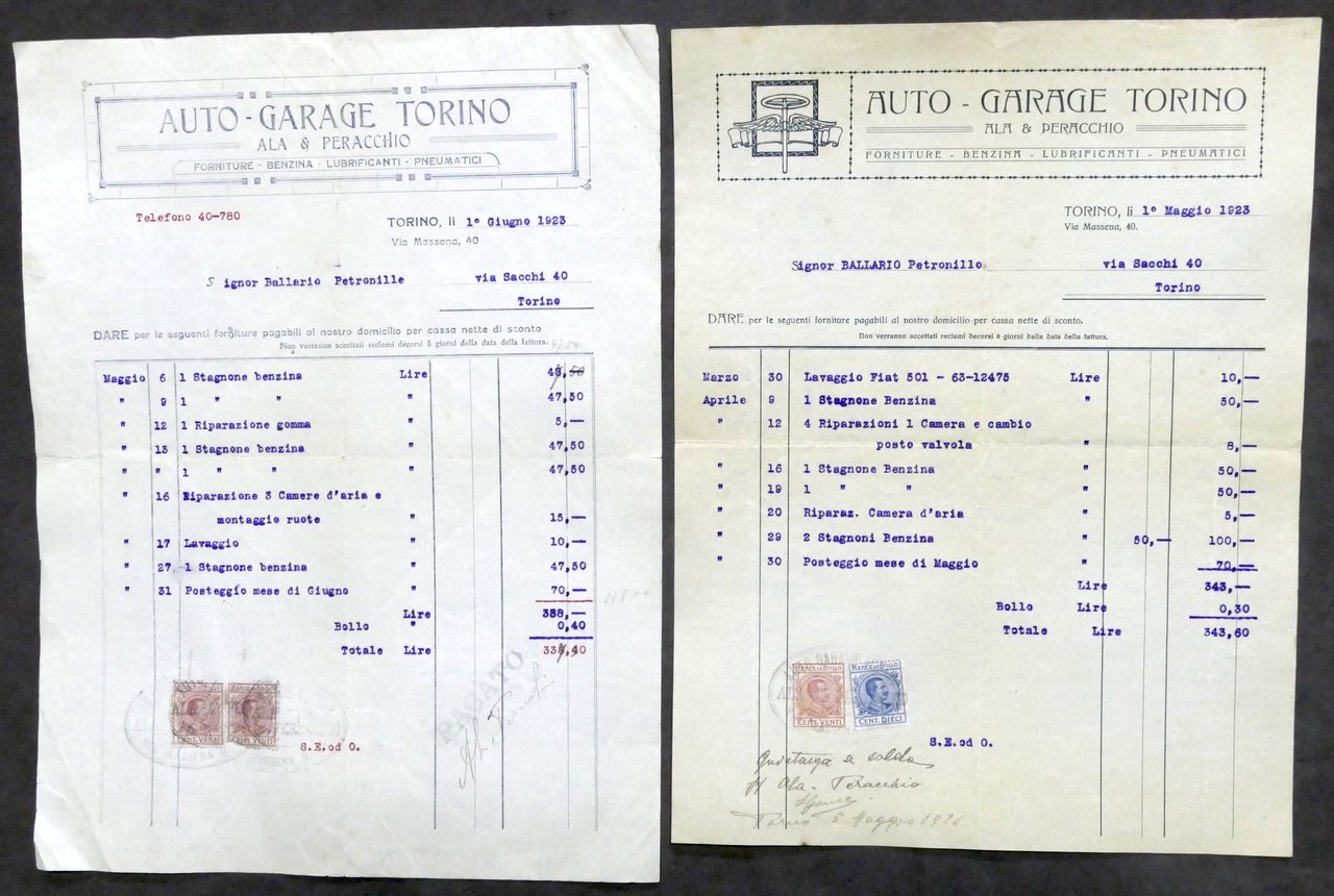 Pubblicità - Lotto 2 fatture - Auto Garage Torino - … | Immagine principale