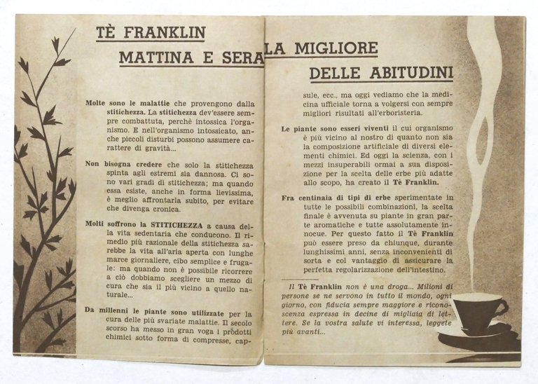 Pubblicità bevanda - Brochure Tè Franklin - La migliore delle …