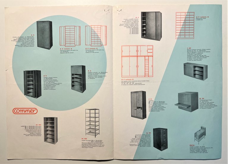 Pubblicità Brochure - Commer - Arredamenti Metallici - Anni '70 …