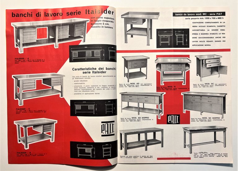 Pubblicità Brochure - P.A.I.T. - Mobili Utilitari Acciaio - 1968