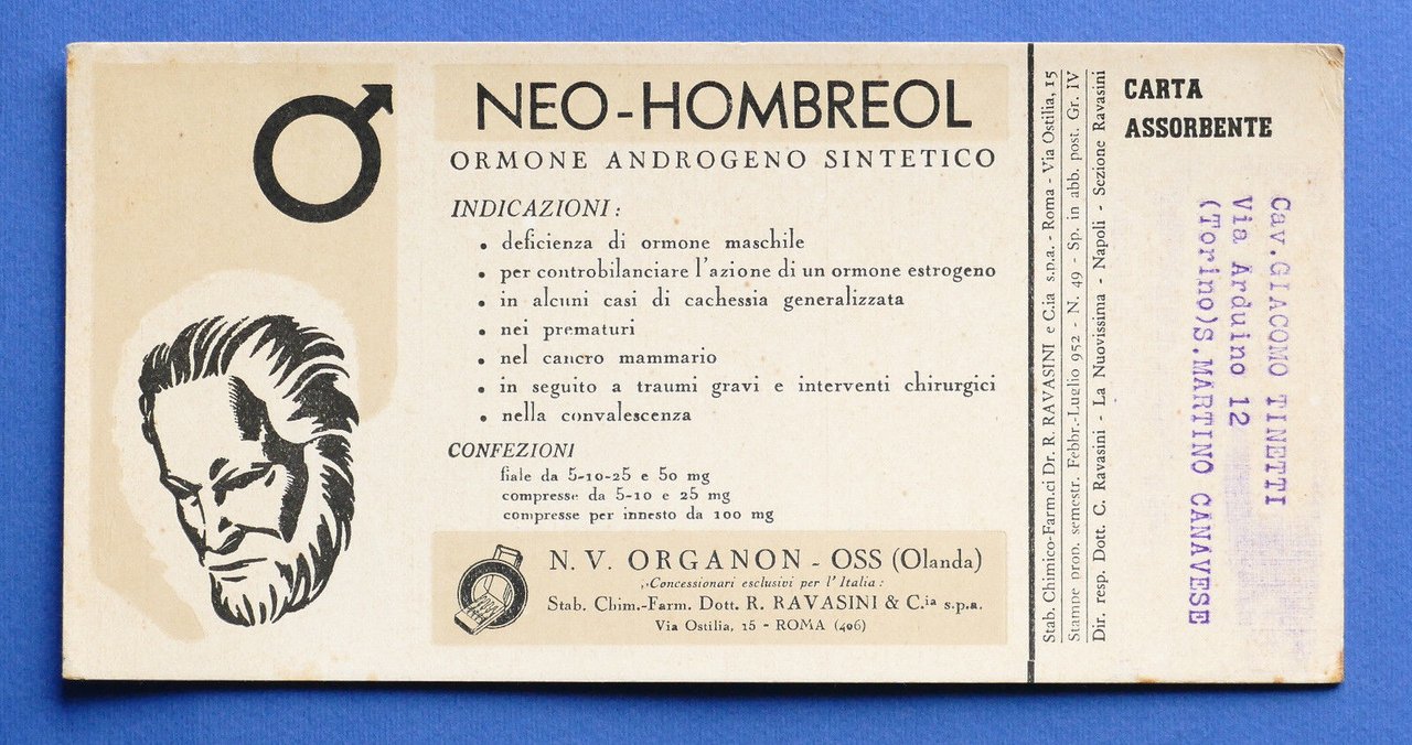 Pubblicità Carta Assorbente - Neo-Hombreol - Stabilimento Ravasini & C. | Immagine principale